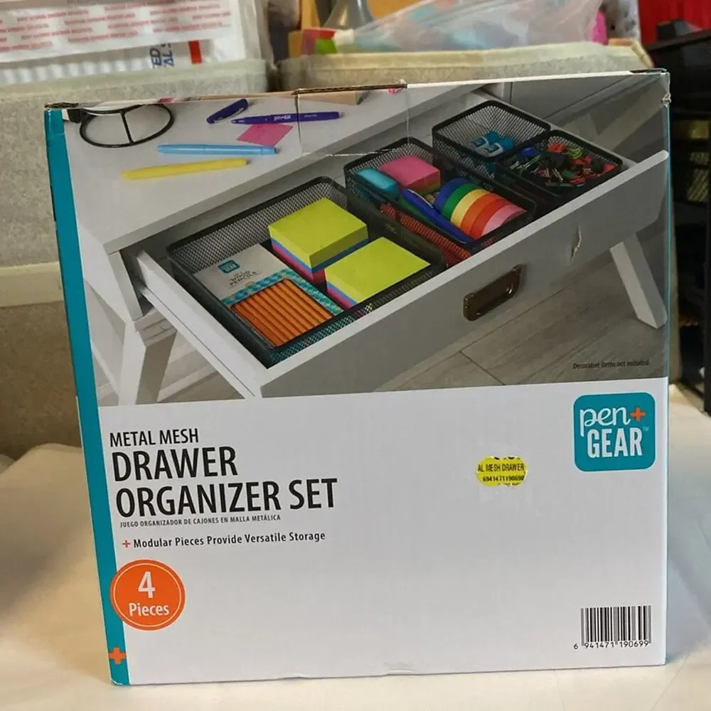 New in box Pen + Gear metal Mesh drawer‎ organizer storage 4 piece modular set